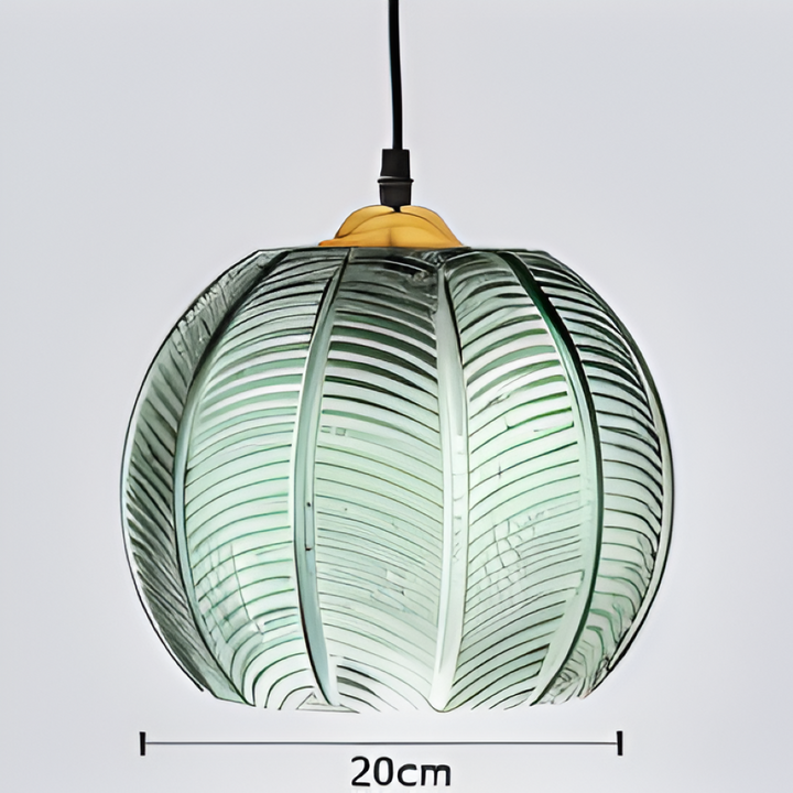 Suspension LeafyRib au design unique, éclairage LED élégant pour un intérieur scandinave moderne.