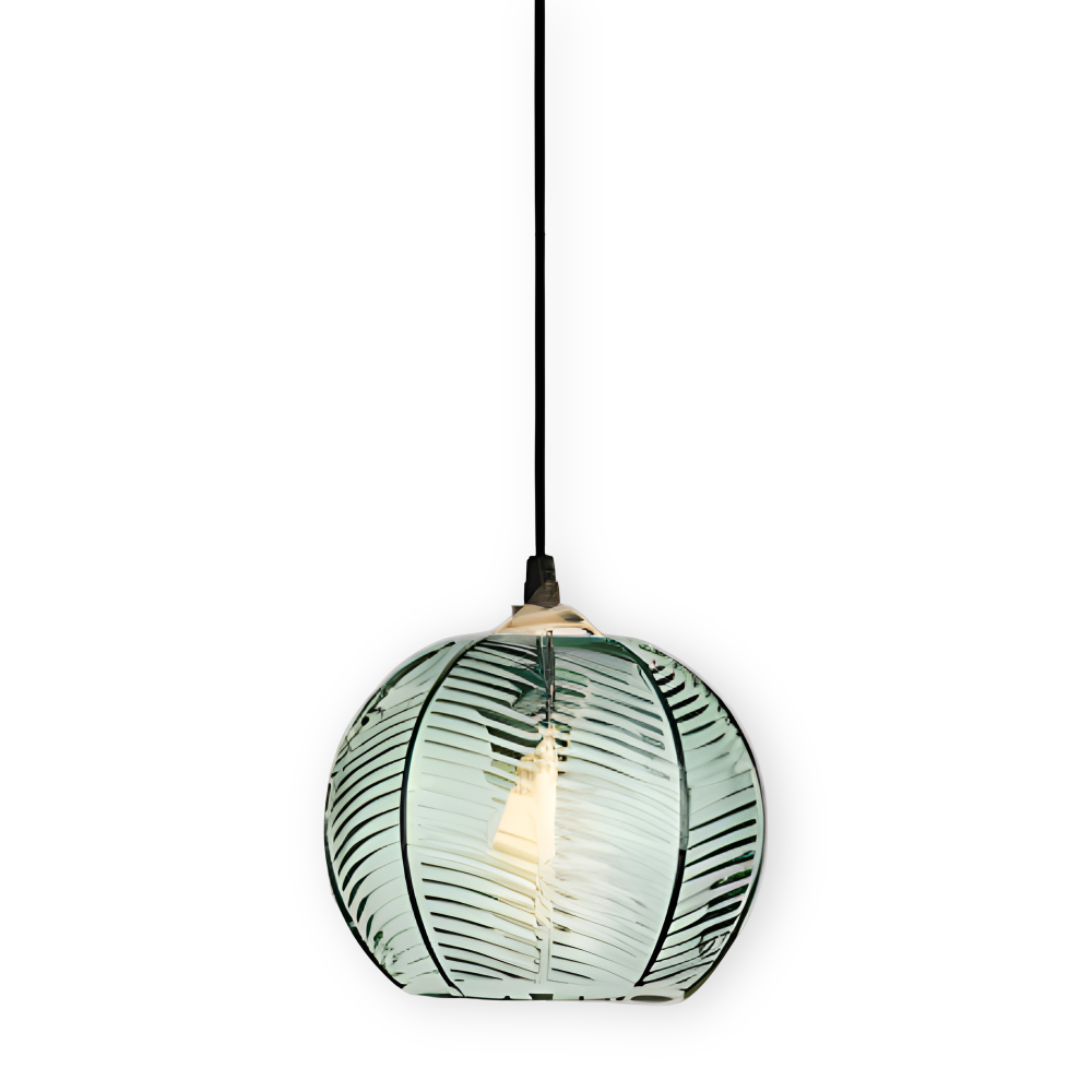 Luminaire suspendu LeafyRib raffiné, design rétro scandinave pour salon, cuisine, chambre, élégance.