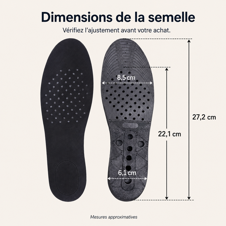 Semelles rehaussantes à coussin d'air Lift Ease, confort amélioré et gain de taille discret pour tous.