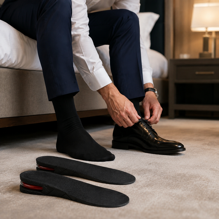 Semelles Lift Ease invisibles : rehaussez votre taille discrètement et profitez d'un confort de marche supérieur.