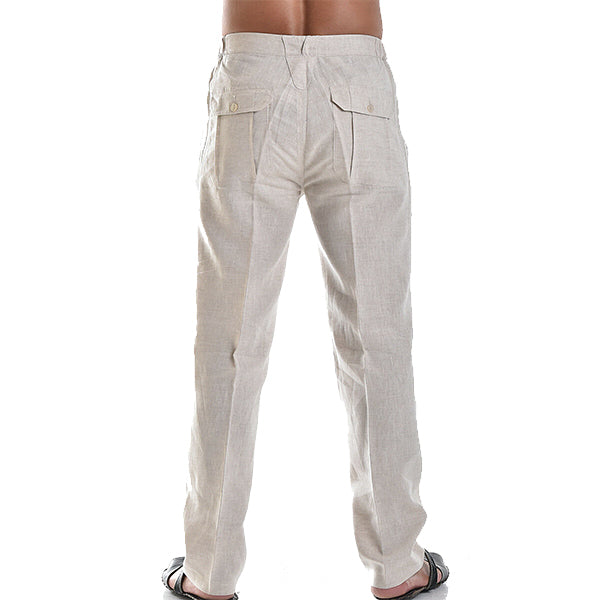 Essentiel estival: pantalon homme en lin, léger, respirant et décontracté, un must-have confort.