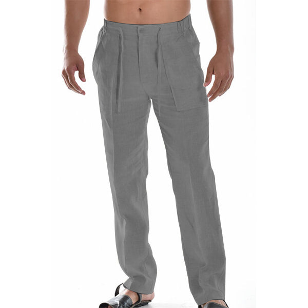 Pantalon homme en lin ultra léger, très respirant pour les chaudes journées d'été et le confort.