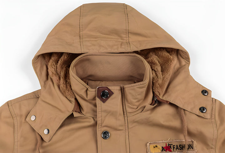 Manteau chaud et imperméable Logan, veste militaire homme robuste pour l'extérieur.