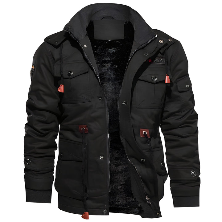 Veste militaire Logan élégante pour homme, chaude et imperméable, idéale automne/hiver.