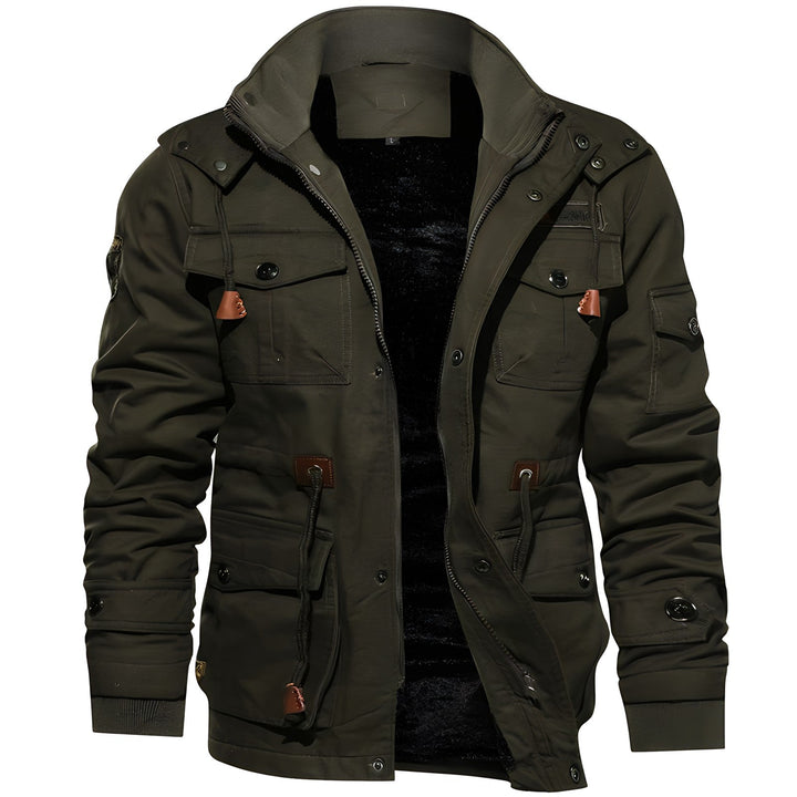 Veste militaire homme Logan, imperméable et chaude pour l'hiver, style extérieur urbain.