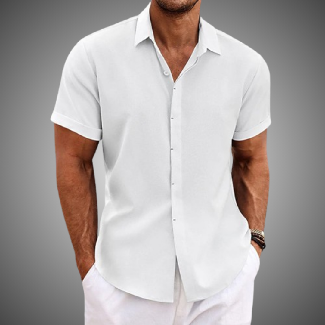 Vêtement homme Lorenz, chemise casual à manches courtes, col revers, style polyvalent printemps-été.