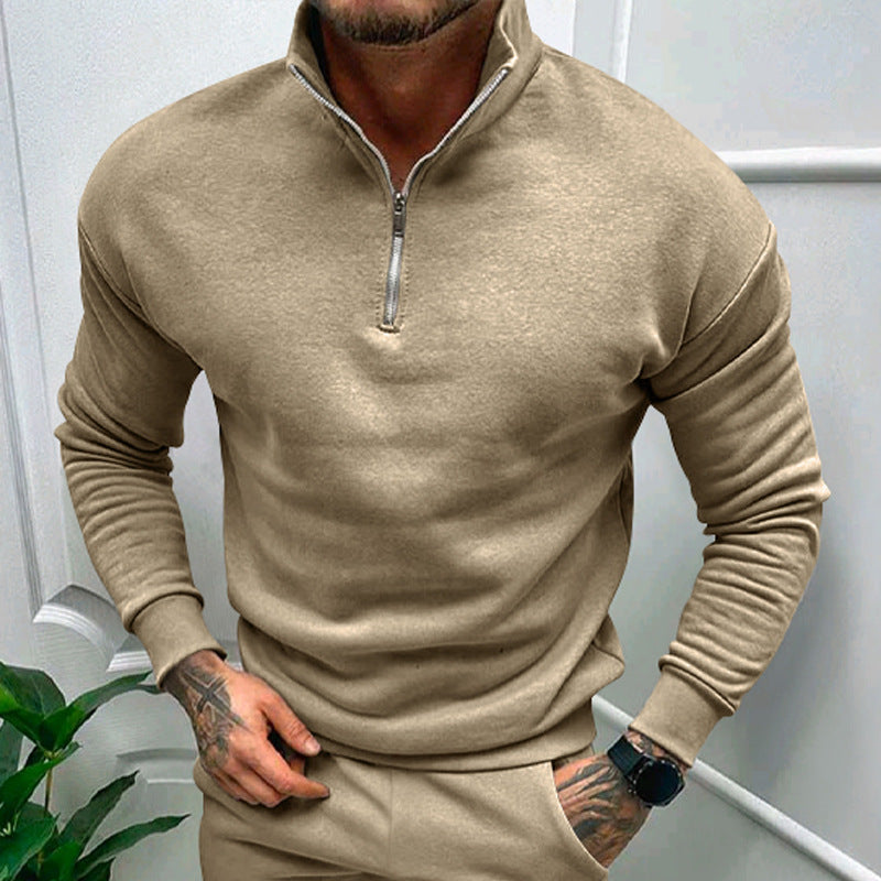 Pull demi-zip Lorence, maille respirante, idéal pour un look casual raffiné en automne.