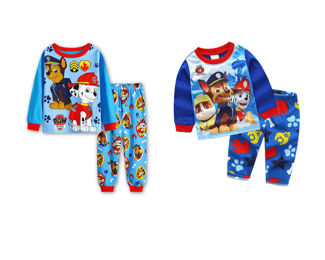 Lot de 2 pyjamas enfant Pat Patrouille, confortables pour garçons et filles. Vêtement nuit printemps avec personnages.