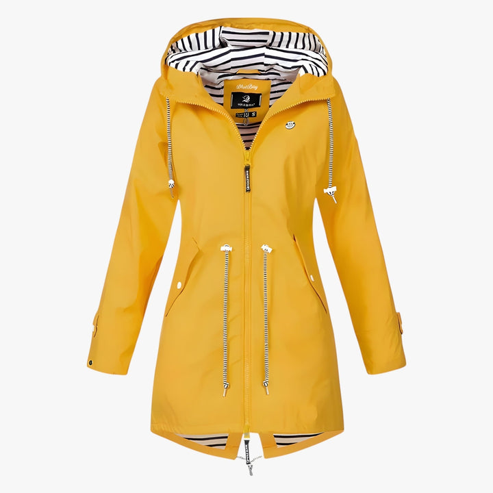 Veste parka imperméable femme élégante, idéale pour la pluie. Coupe-vent stylé automne-printemps.