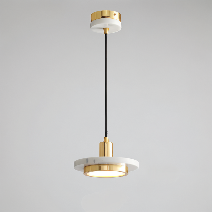 Suspension double LED, design moderne pour table à manger, cuisine ou salon avec lumière chaude.