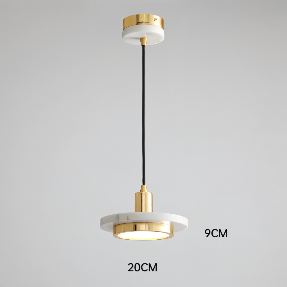 Suspension LED design double, luminaire contemporain, parfait pour un salon moderne et stylé.