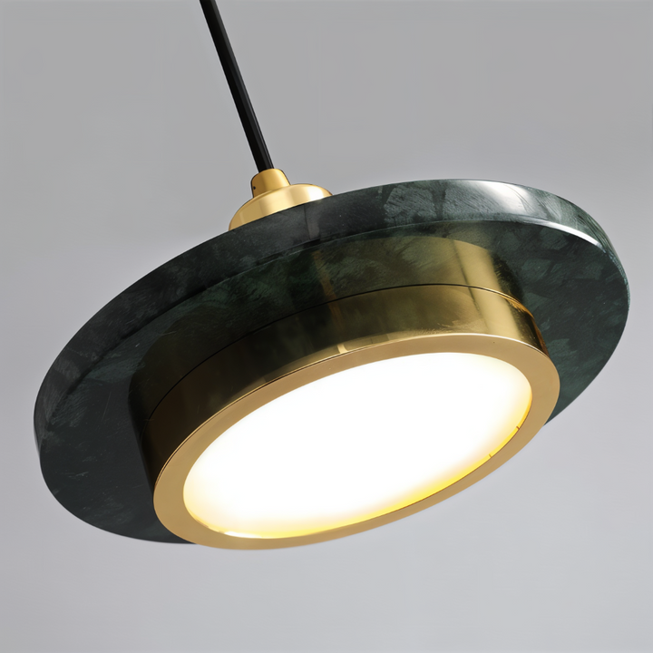 Lampe de plafond double LED, éclairage chaleureux pour salle à manger ou salon moderne.