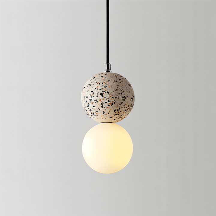 Luminaire de plafond LED LumeGlobe, design moderne avec deux boules de verre.