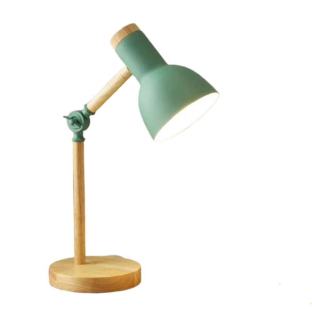Lampe de bureau LED réglable, design scandinave moderne pour un éclairage de travail optimal et décor intérieur.