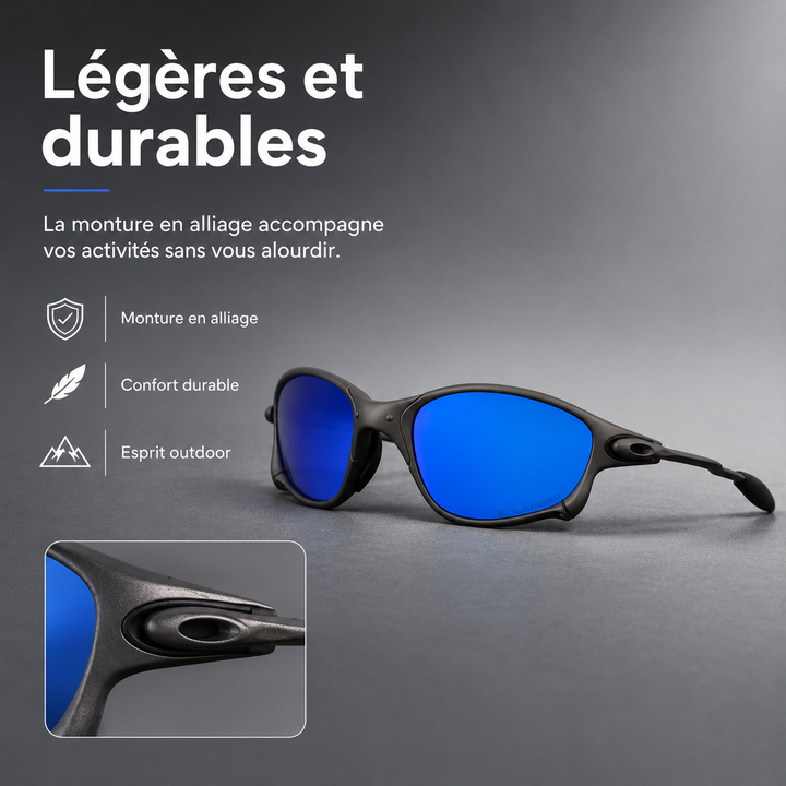 Lunettes de soleil sport Trail Valley noires, polarisées, pour cyclisme et randonnée, avec protection UV400.