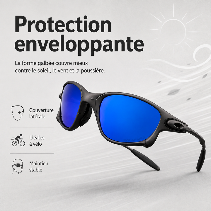 Améliorez vos performances avec les lunettes de soleil sport Trail Valley, polarisées et ultra-légères.