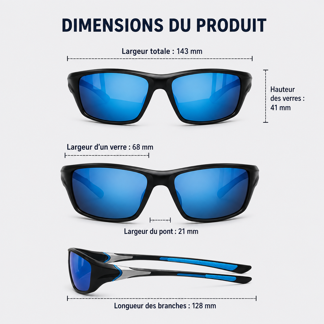 Profitez d'une vision claire sans éblouissement avec ces lunettes soleil polarisées hommes. Protection UV400.