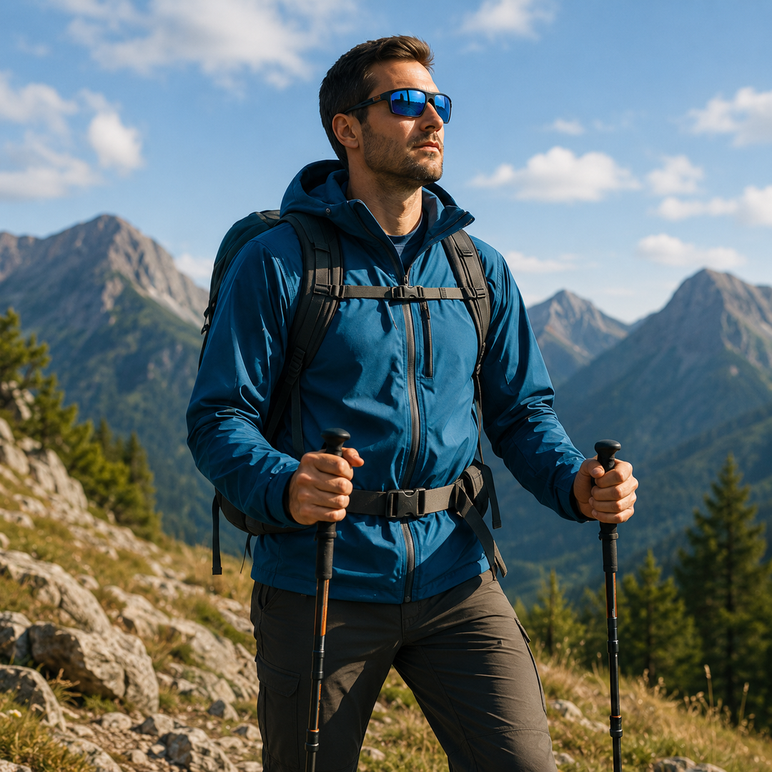Lunettes de soleil polarisées hommes : accessoire mode avec verres couleurs, protection UV400 et anti-éblouissement.