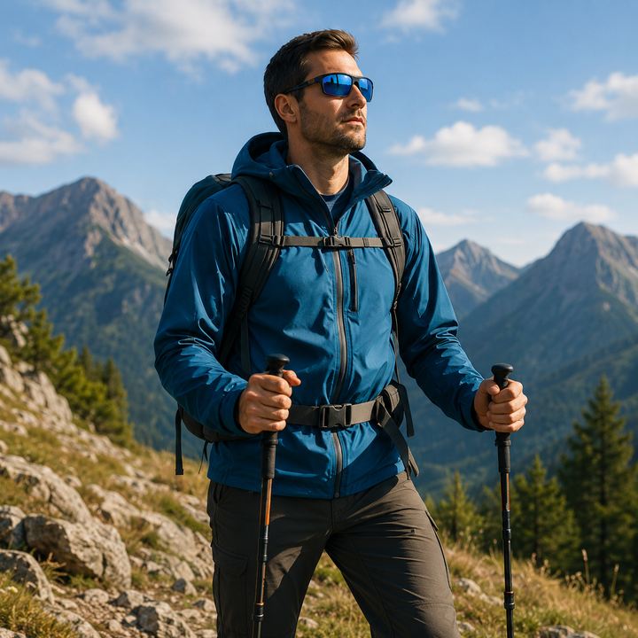 Lunettes de soleil polarisées hommes : accessoire mode avec verres couleurs, protection UV400 et anti-éblouissement.