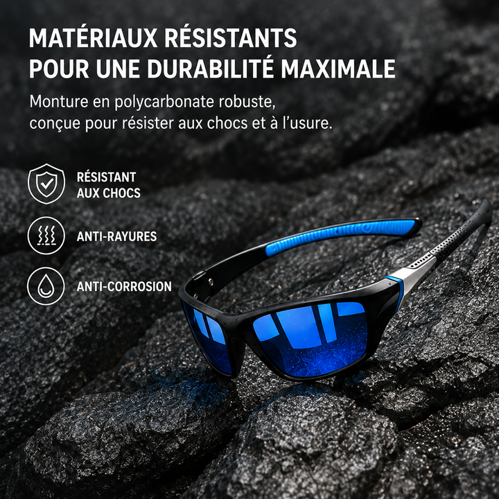 Monture métal légère : lunettes soleil polarisées hommes pour une vision claire. Protection UV400 anti-éblouissement.
