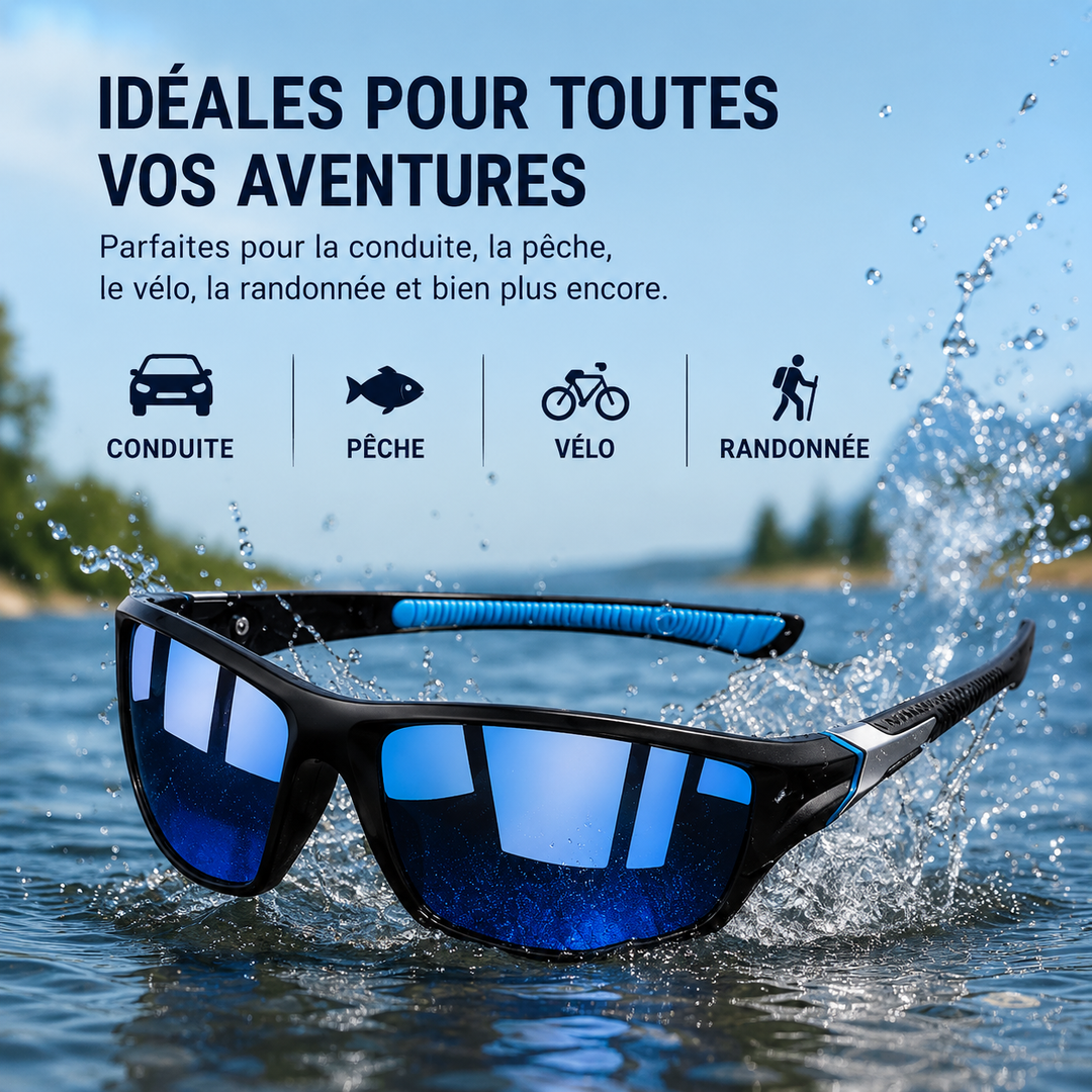 Protection UV400 maximale avec ces lunettes soleil polarisées pour hommes. Légères, elles offrent un confort visuel.