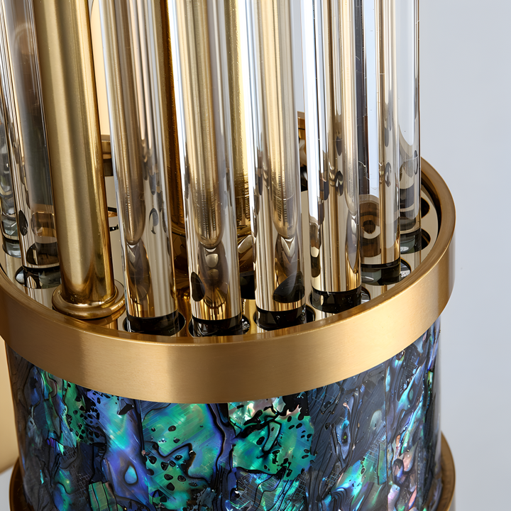 Applique murale chic LED, doré et cristal, économie d'énergie. Luminaire design luxe.