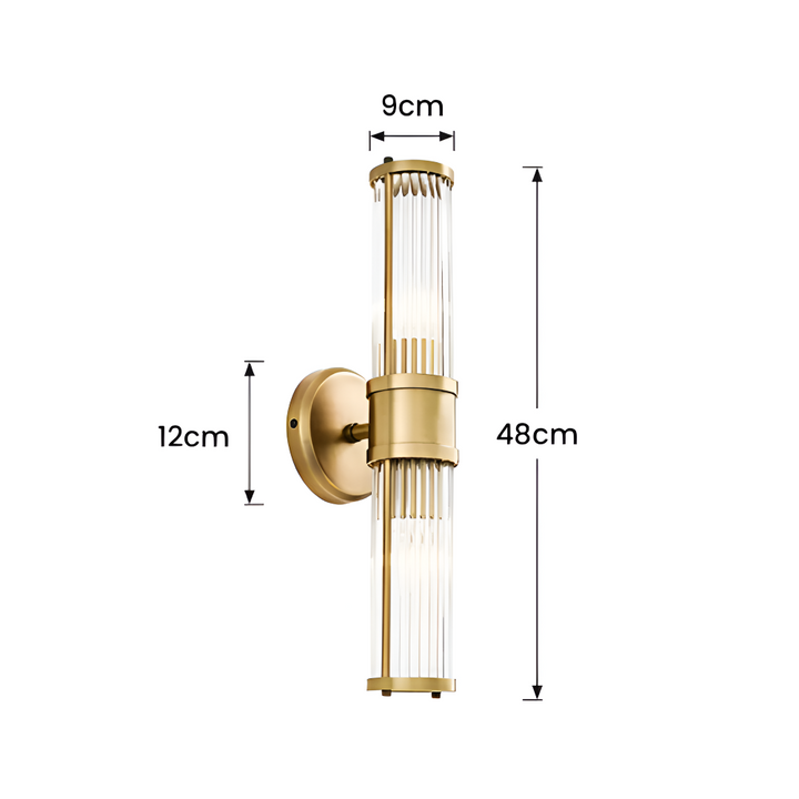 Luminaire intérieur LED, cristal doré, style moderne. Applique murale pour une touche chic.