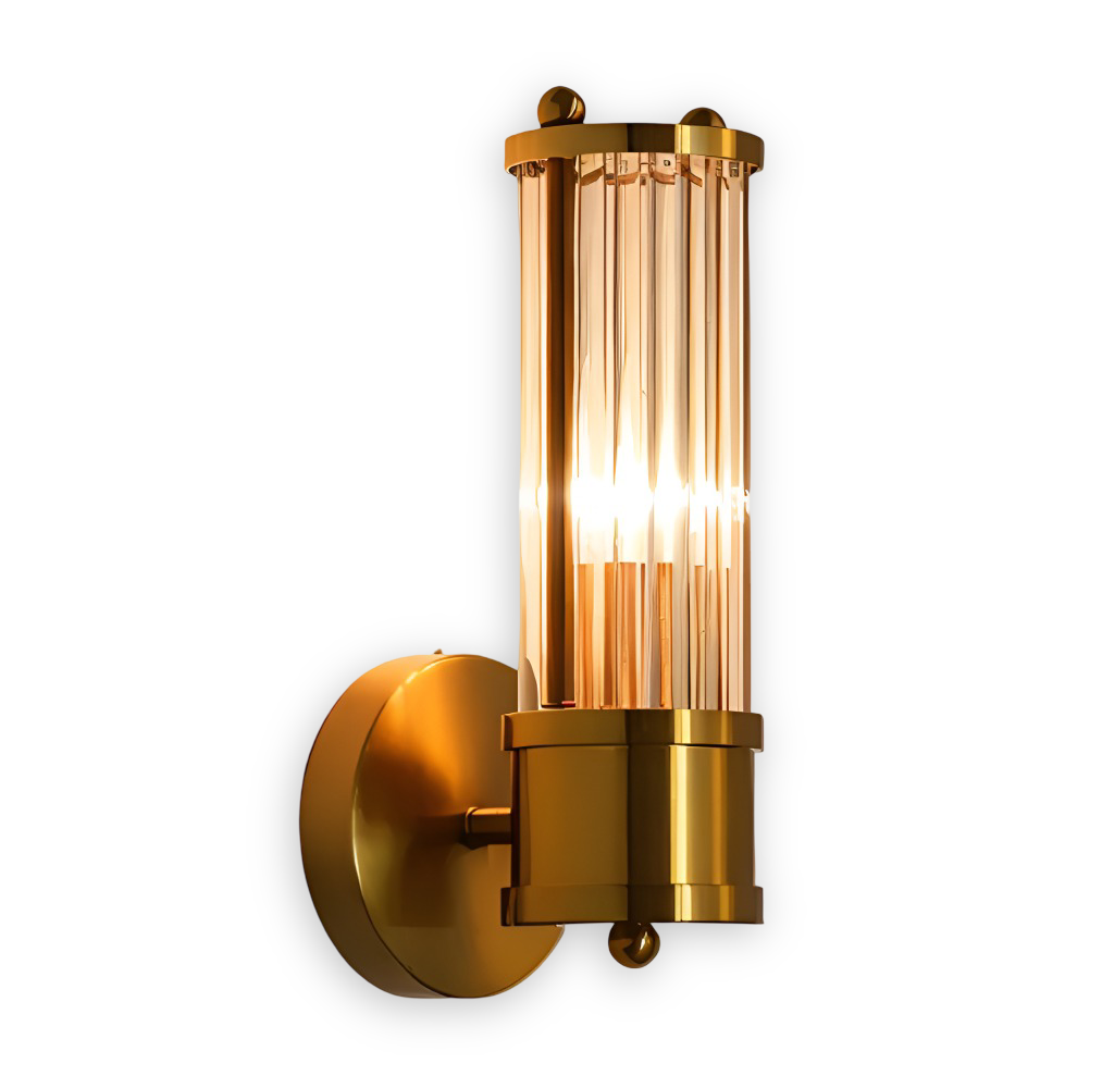 Applique murale chic LED, doré, pour décoration de chambre. Ambiance chaleureuse et luxe.