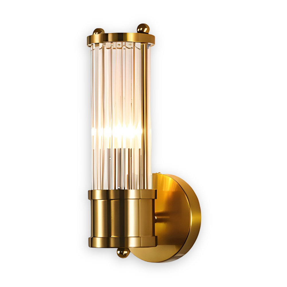 Éclairage mural LED, cristal doré, pour une ambiance élégante. Applique moderne design.