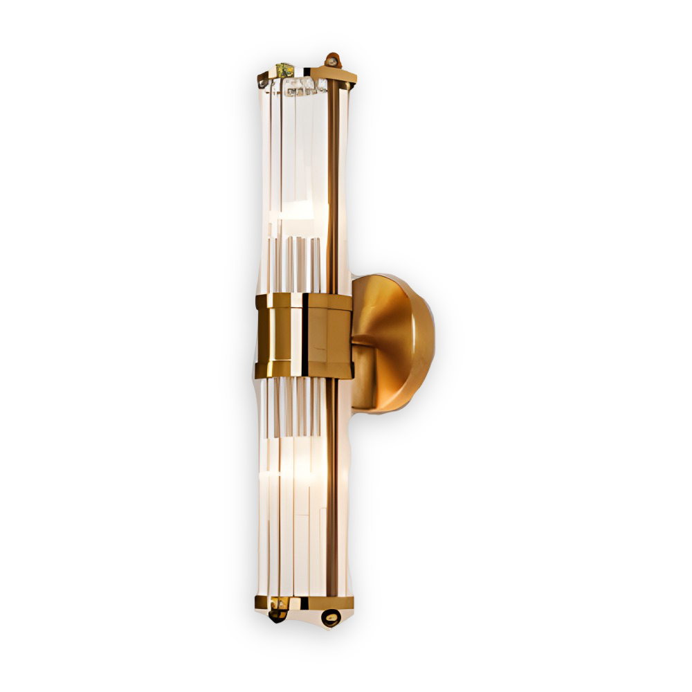 Lumière LED murale, design luxe, cristal doré. Décoration murale pour un style moderne.