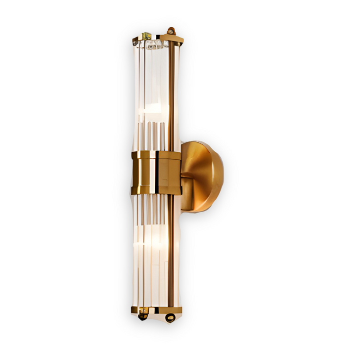 Lumière LED murale, design luxe, cristal doré. Décoration murale pour un style moderne.