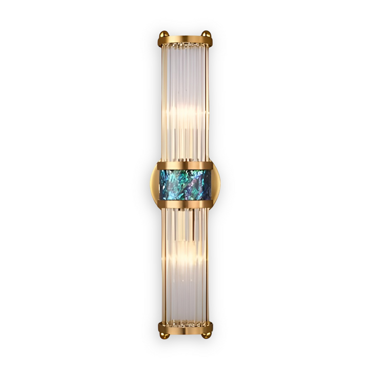Décoration murale LED, cristal doré, design luxe. Applique moderne pour toute pièce.
