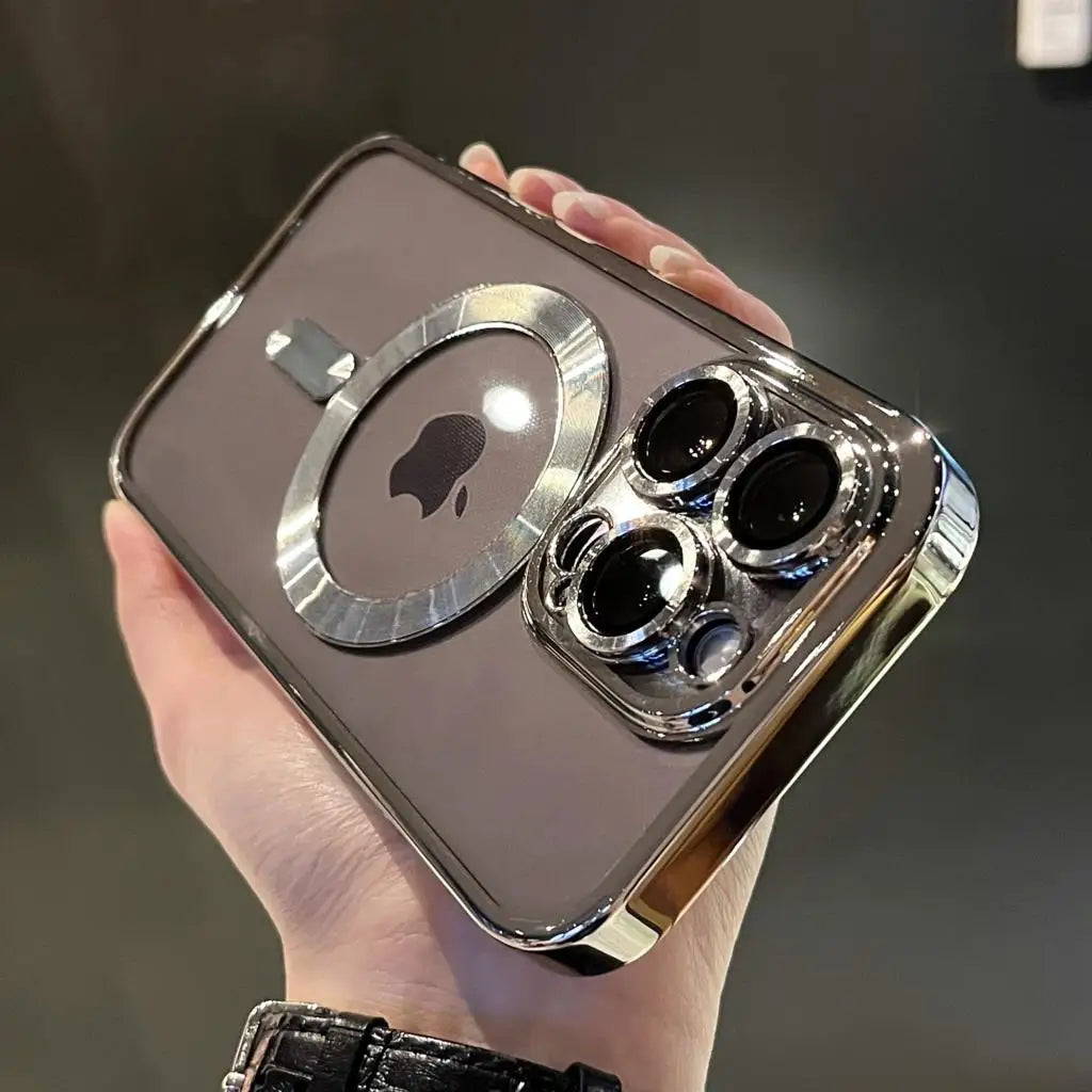 Coque transparente souple en TPU pour iPhone, avec protection MagSafe et fonction antichoc.