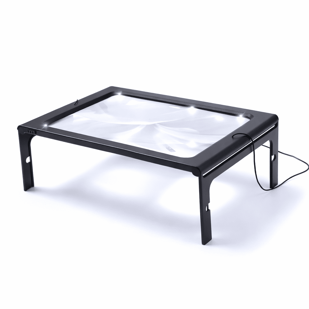 Loupe de lecture mains libres avec LED et triple grossissement, une aide visuelle portable pour tous.