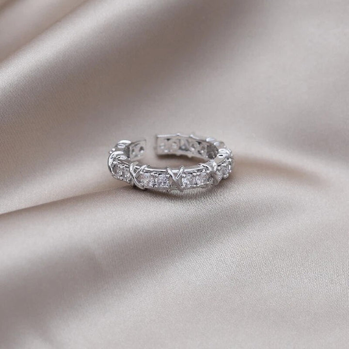 Bague anti-stress ajustable en titane, favorise la digestion et le calme, bijou énergétique pour femme.