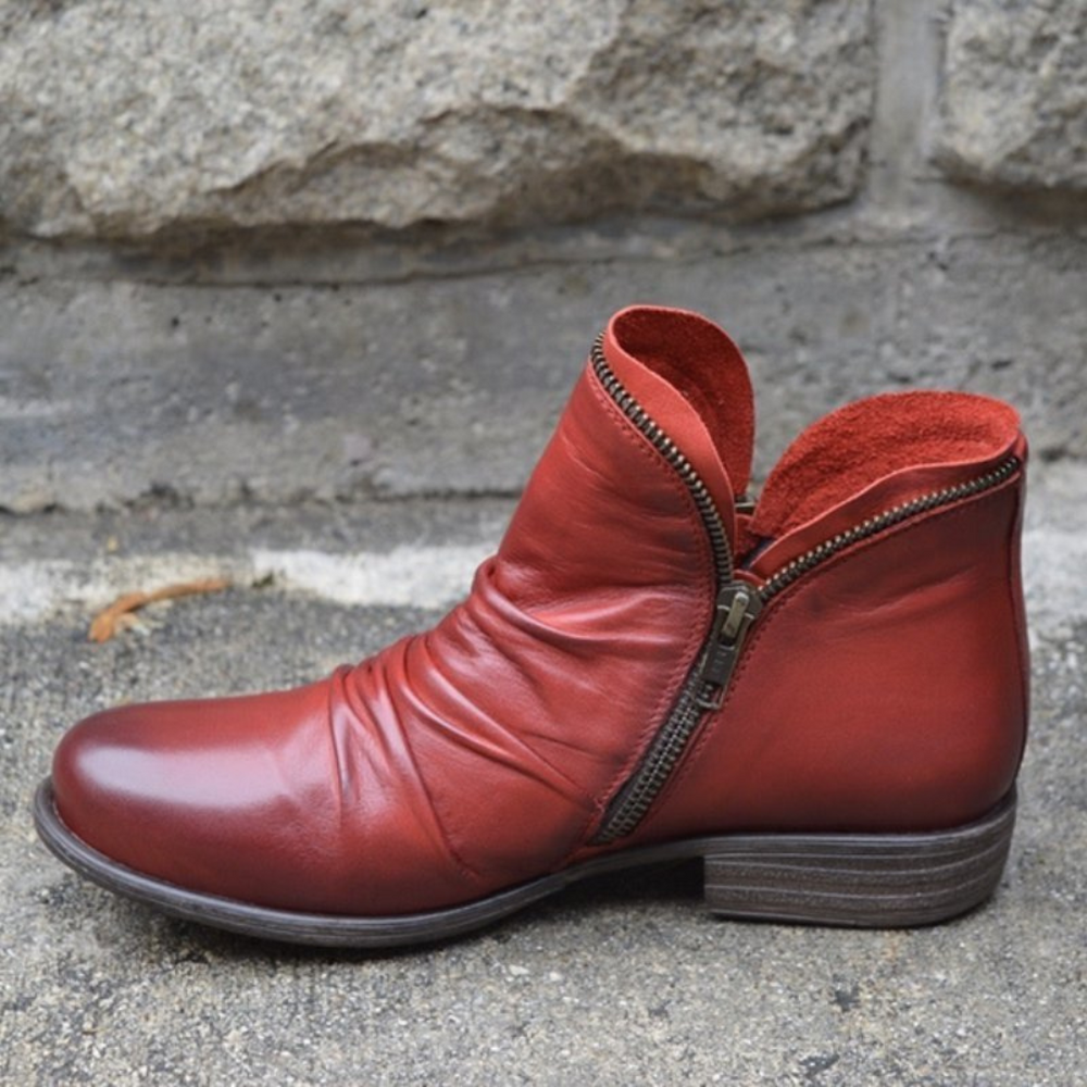 Bottines femme élégantes et confortables pour l'hiver, avec fermeture éclair, parfaites pour un style quotidien.