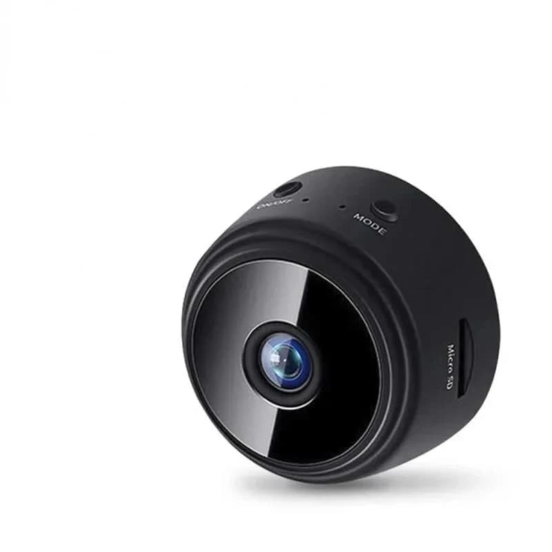 Caméra sécurité intérieure discrète SECURAVIEW 1080P, enregistrement HD, vision nocturne et accès via app mobile.
