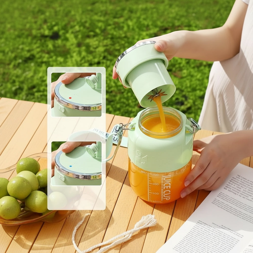 Blender rechargeable compact pour smoothies crémeux, shakes protéinés et cocktails, facile à emporter.