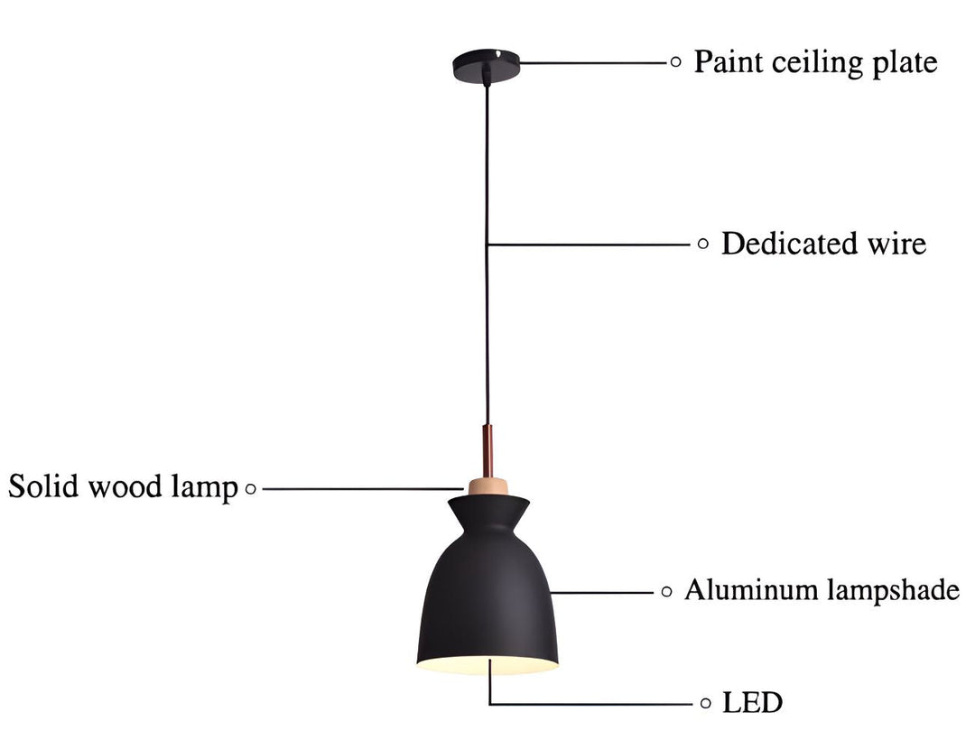 Lampe suspendue style macaron, finition brillante colorée, design dôme épuré.