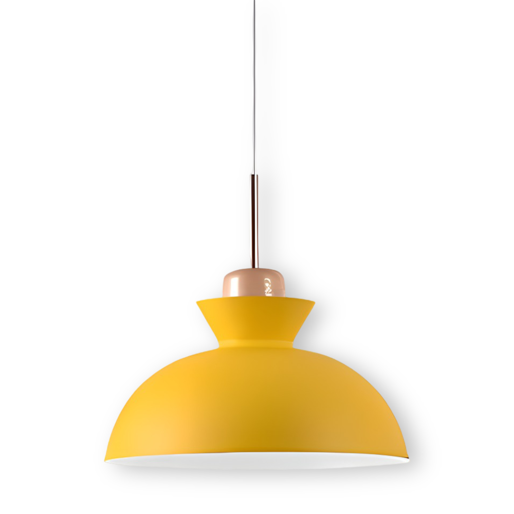 Éclairage design macaron, lampe suspendue moderne et colorée pour une ambiance unique.
