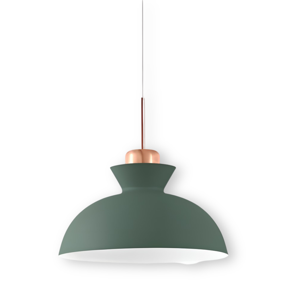 Lampe suspendue colorée, luminaire dôme macaron, éclairage design pour maison moderne.