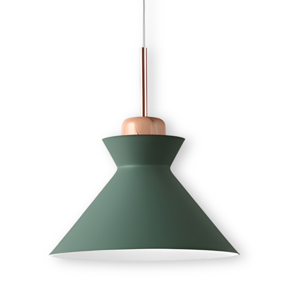 Luminaire suspendu macaron, design coloré moderne, parfait pour un éclairage d'ambiance.