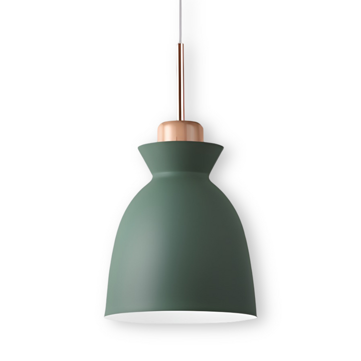 Suspension design macaron, lampe colorée en forme de dôme, idéale pour éclairage moderne.