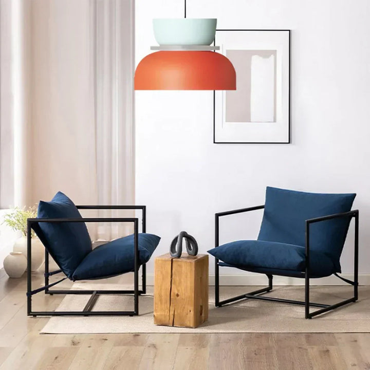 Lampe suspendue nordique, bloc de couleurs éclantantes, pour une touche de gaieté.