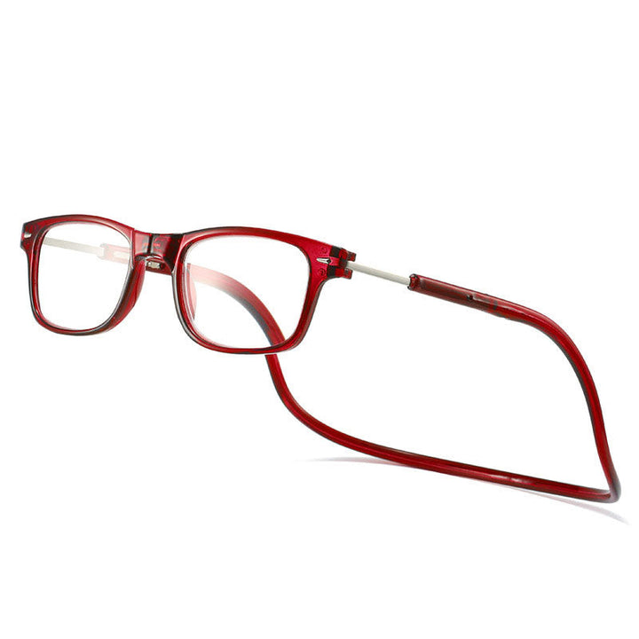 Élégantes lunettes de lecture magnétiques noires, design unisexe moderne pour confort visuel et style.