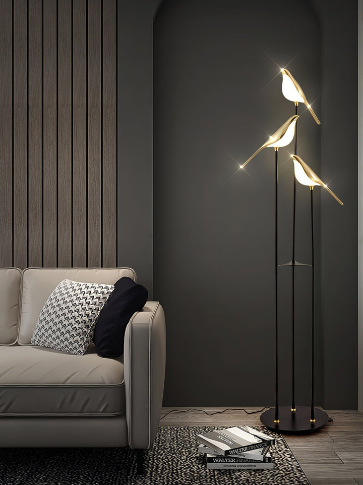 Lampe de salon LED Perchée de Pie. Éclairage design et moderne pour une ambiance parfaite.