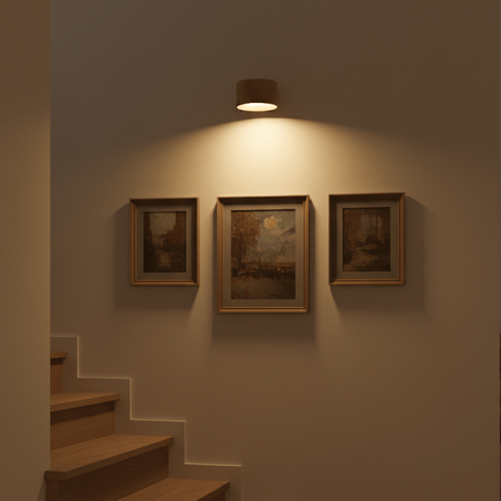 Lampe murale LED sans fil scandinave rechargeable, avec télécommande pour un éclairage intérieur moderne et design.
