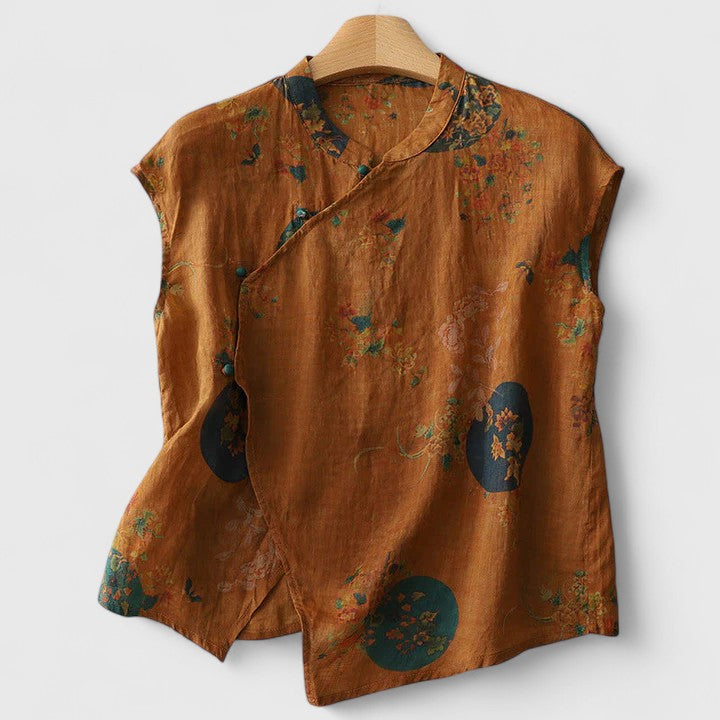 Haut chic et polyvalent pour femme. Idéal mode printemps-été, ce haut élégant s'adapte à tout look décontracté.