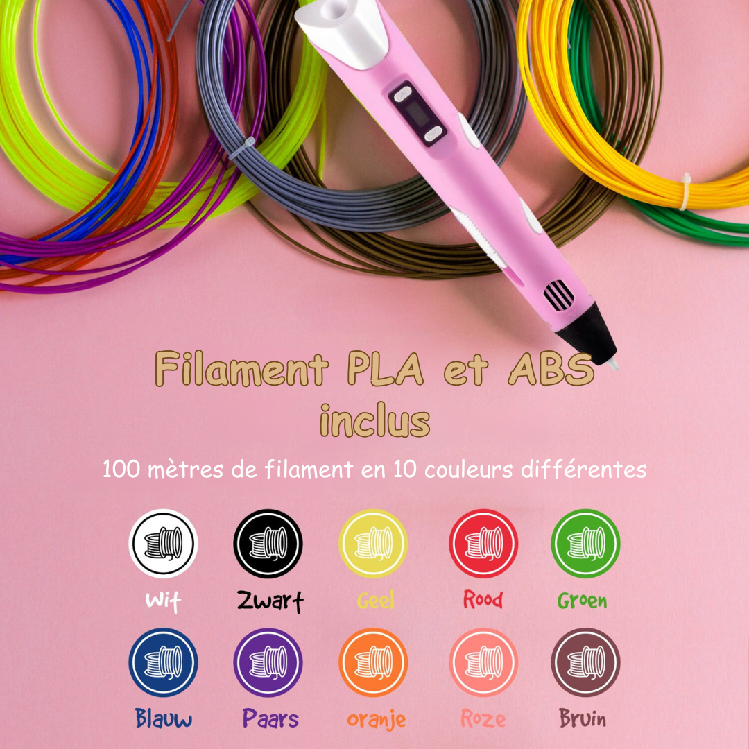 Stylo 3D créatif pour enfants, parfait pour le dessin 3D et les activités manuelles. Un jouet amusant.