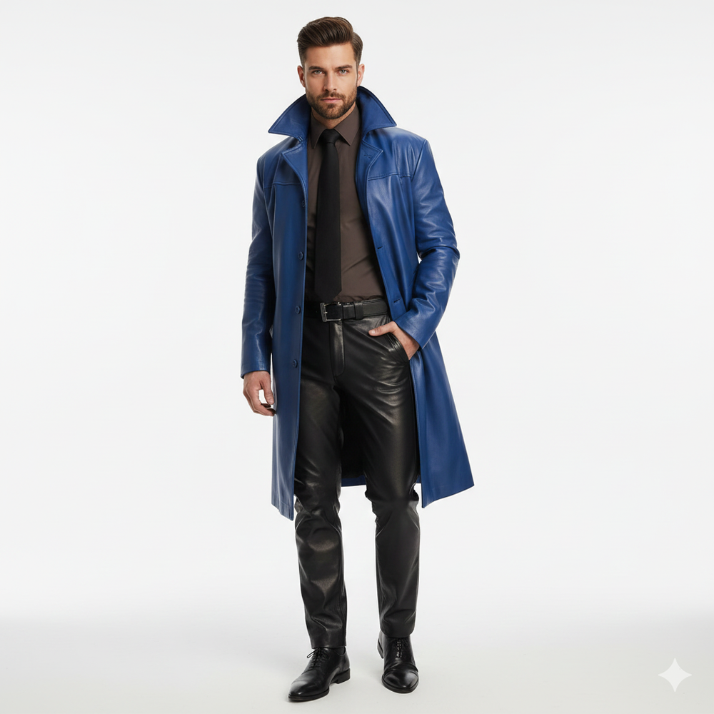 Manteau trench boutonné pour homme, coupe moderne, style classique et élégant, idéal vêtement extérieur automne.